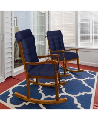 Tufted Rocking Chair Cushion, High Back Chair Cushion with Waterproof and Fade-Resistant, Set of 2