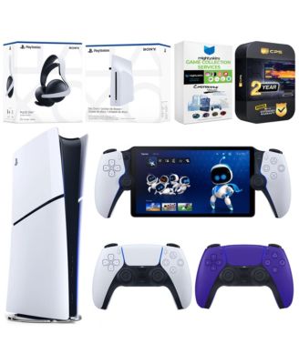 PlayStation 5 Slim Digital Console Bundle with Disc Drive, Extra Controller, Pulse Elite Headset, PlayStation Portal