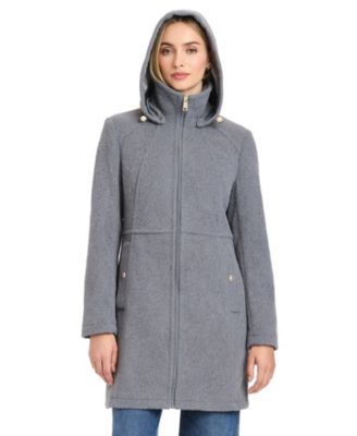 Women's Zip Front Walker Coat With Detachable Hood