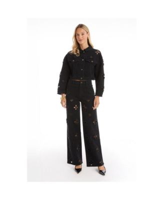 Women's Kaia Pearl Jean Jacket - Black