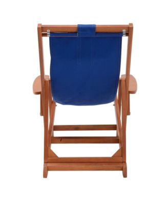 Canvas Sling Chair With Cup And Wine Holder And Ottoman (Set Of 3)