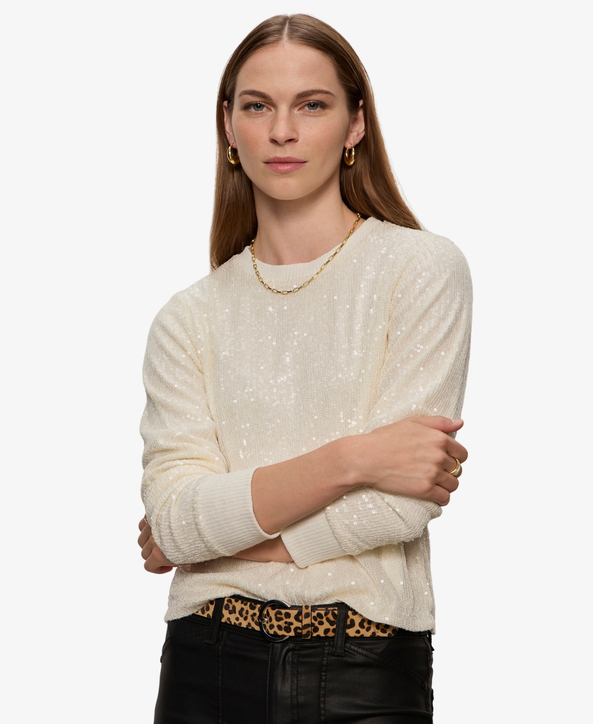 Sanctuary Women's Sparkle Together Sequin Top In Gray