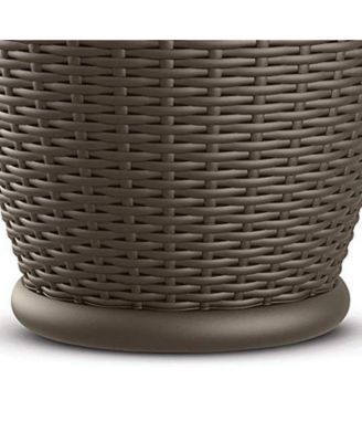 Willow 18" Diameter Decorative Wicker Patio Planter Pot, Java (4 Pack)