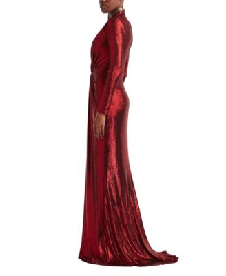 Women's Ferrum Metallic Twist Drape Gown