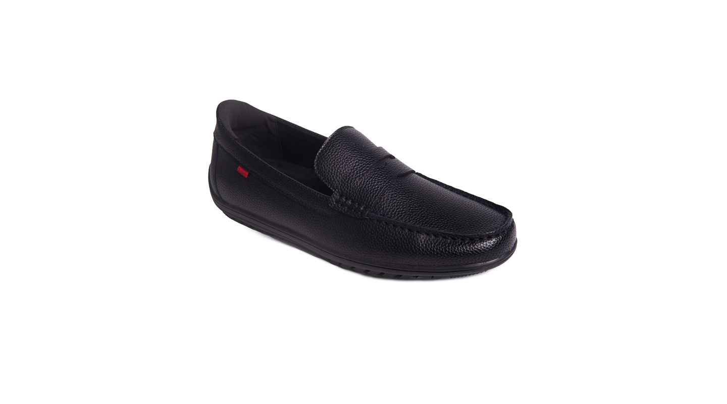 Мужские туфли Marc Joseph New York John Street Hands-Free Slip On Technology Penny, цвет: Чёрный кожаный, вариант 1 — фото 1