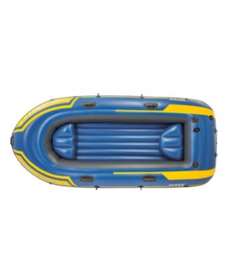 68370EP Challenger 3 Inflatable Raft Boat Set With Pump And Oars, Blue