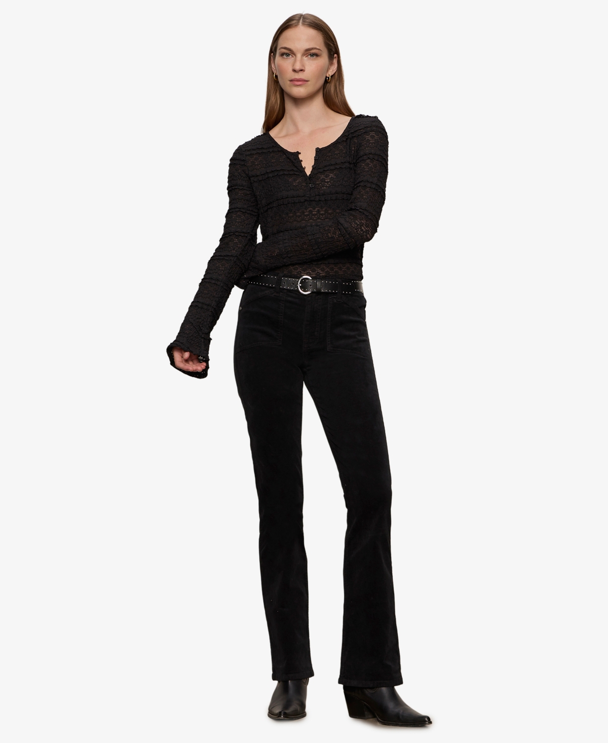 Sanctuary Women's Velveteen Brook Bootcut Stretch Pants
