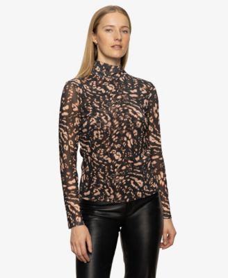 Women's Long Sleeve Mesh Mock Shirt
