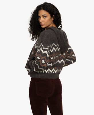 Women's Fairisle Zip-Up Hoodie Sweater
