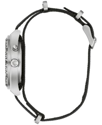 Men's Vintage Casual Lite Up Black Nylon Strap Watch, 39mm