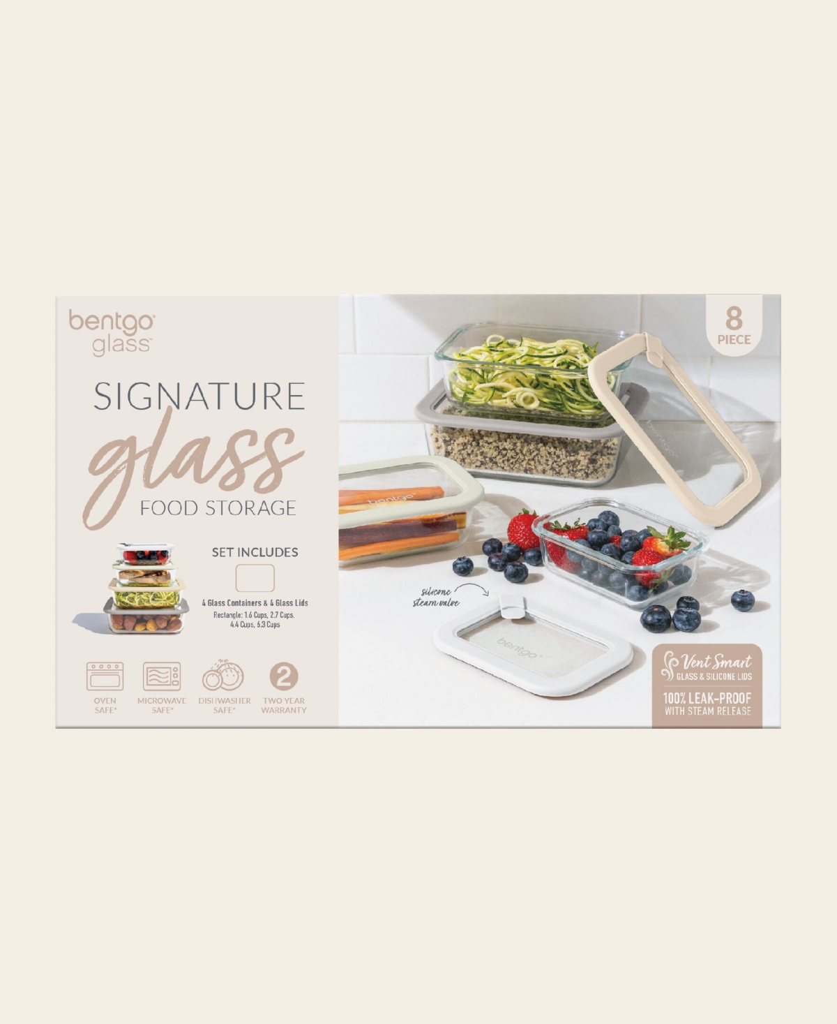 Bentgo Signature 8-pc. Glass Food Storage Set In Transparent