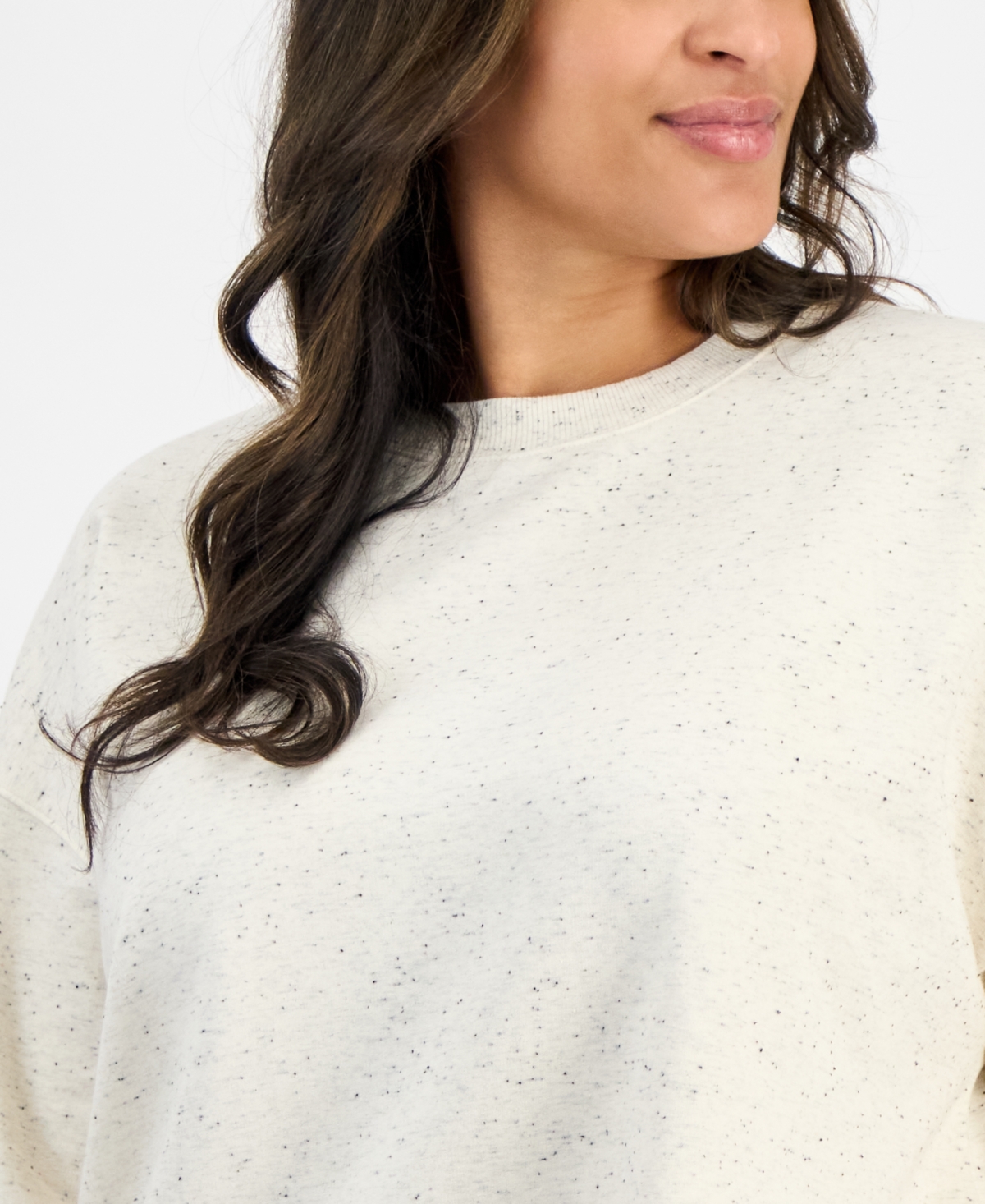 Id Ideology Plus Size Fleece Crewneck Sweatshirt, Macy's Exclusive In White