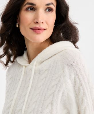 Women's Cozy Sweater Cable Hoodie, Macy's Exclusive