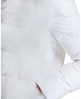 Women's Cashmere Goat Trimmed Puffer Jacket