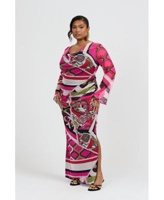 Women's Bold Abstract Print Maxi Dress