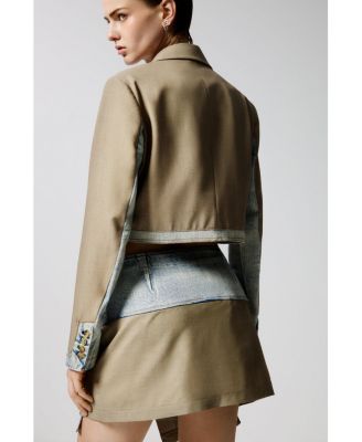 Women's Short bimaterial skirt