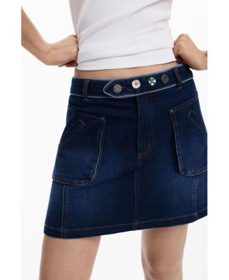 Women's Short denim skirt with belt