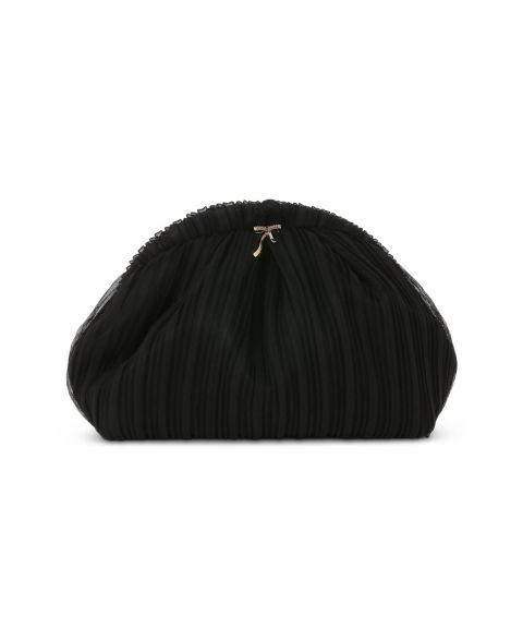 Женский клатч Jewel Badgley Mischka Vale Mini Pleated Pouch Clutch with Bow Charm, цвет: Чёрный