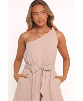 Women's Levana One Shoulder Romper - Beige