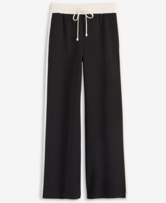 Petite Drawstring-Waist Side-Stripe Wide-Leg Pants, Macy's Exclusive