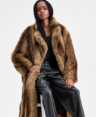 Women's Notch-Lapel Snap-Front Faux-Fur Jacket, Macy's Exclusive 