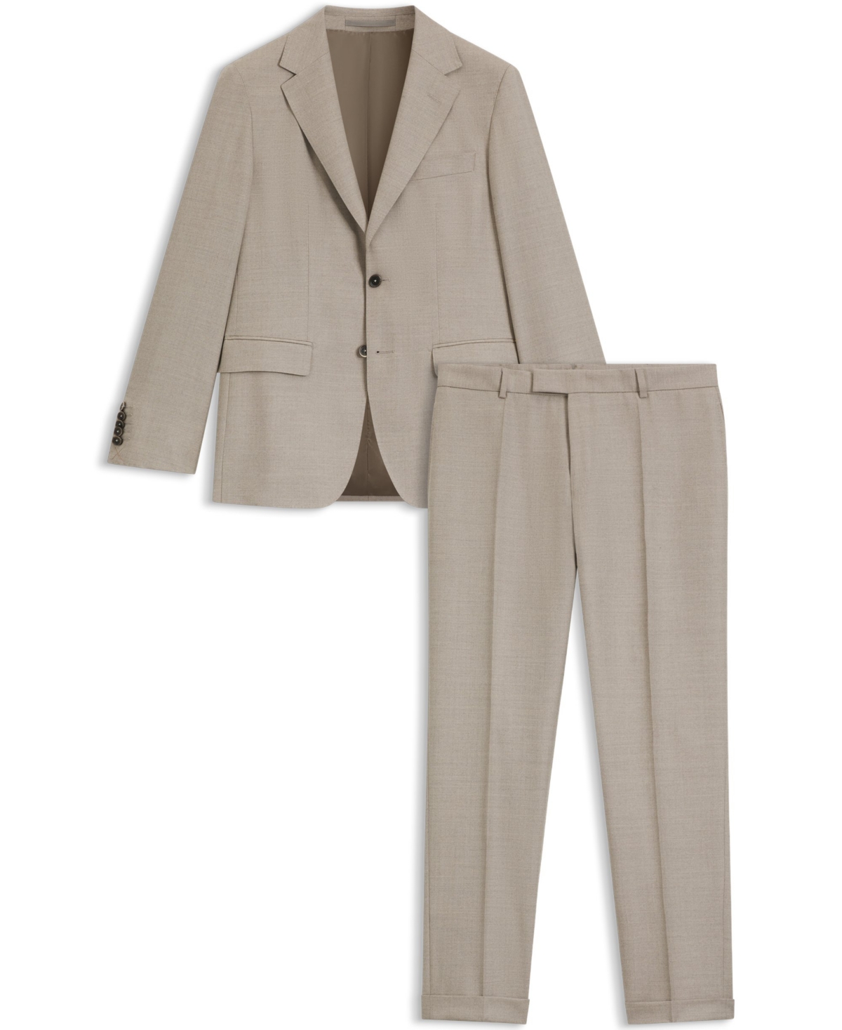 Hugo Boss Boss Huge Slim Fit Solid Wool Suit In Neutral