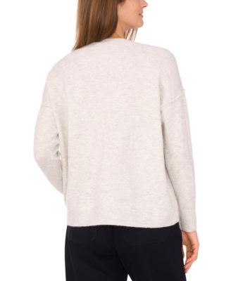 Women's Cozy Crewneck Star-Print Dropped-Shoulder Sweater