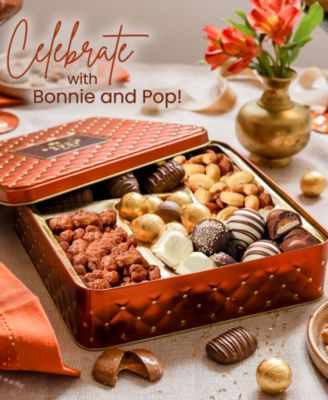 Holiday Mixed Copper Sweet and Savory Gift Tin, 7 Sections