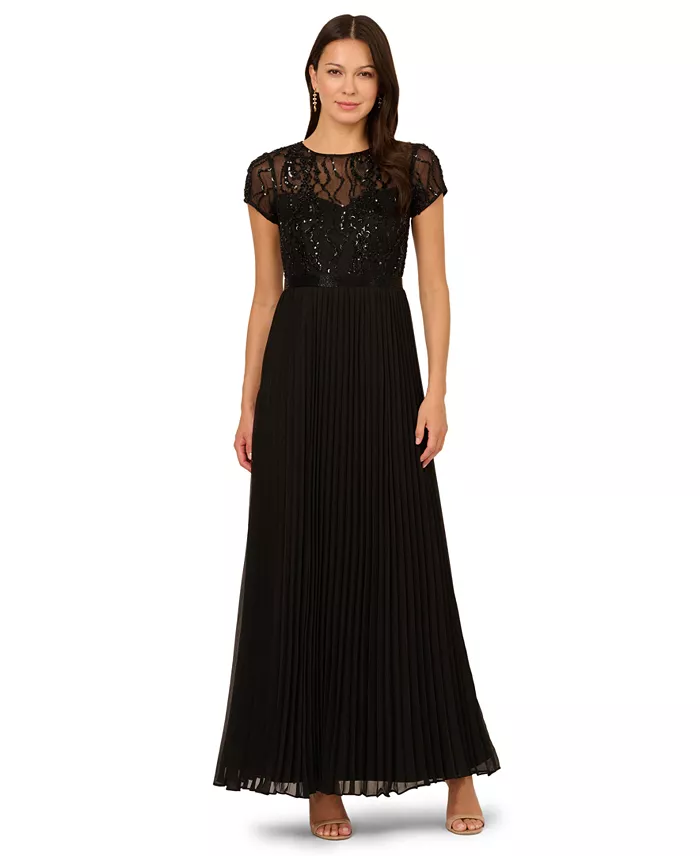Women's Bead Pleat Long Dress