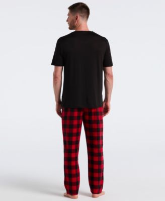 Men's Fleece Buffalo Plaid Print Sleep Pants