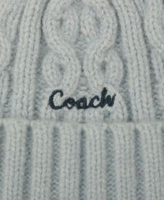 Women's Embroidered Cable-Knit Beanie Hat