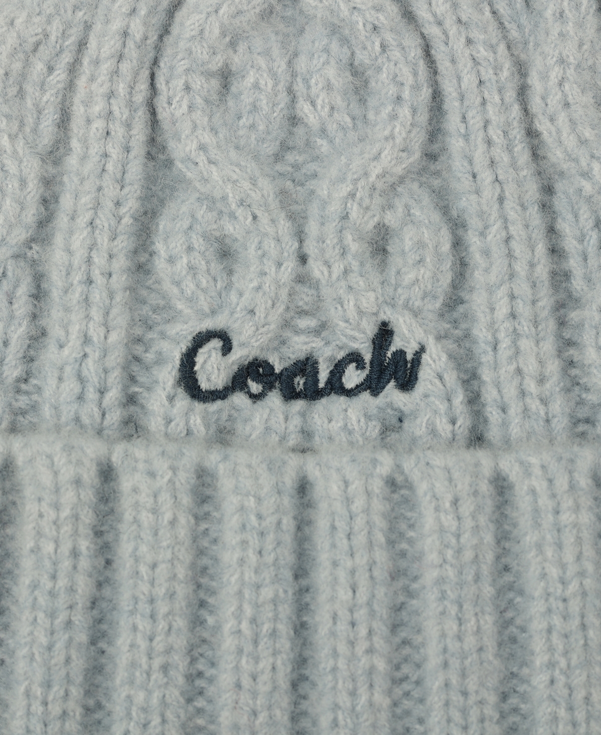 Coach Women's Embroidered Cable-Knit Beanie Hat
