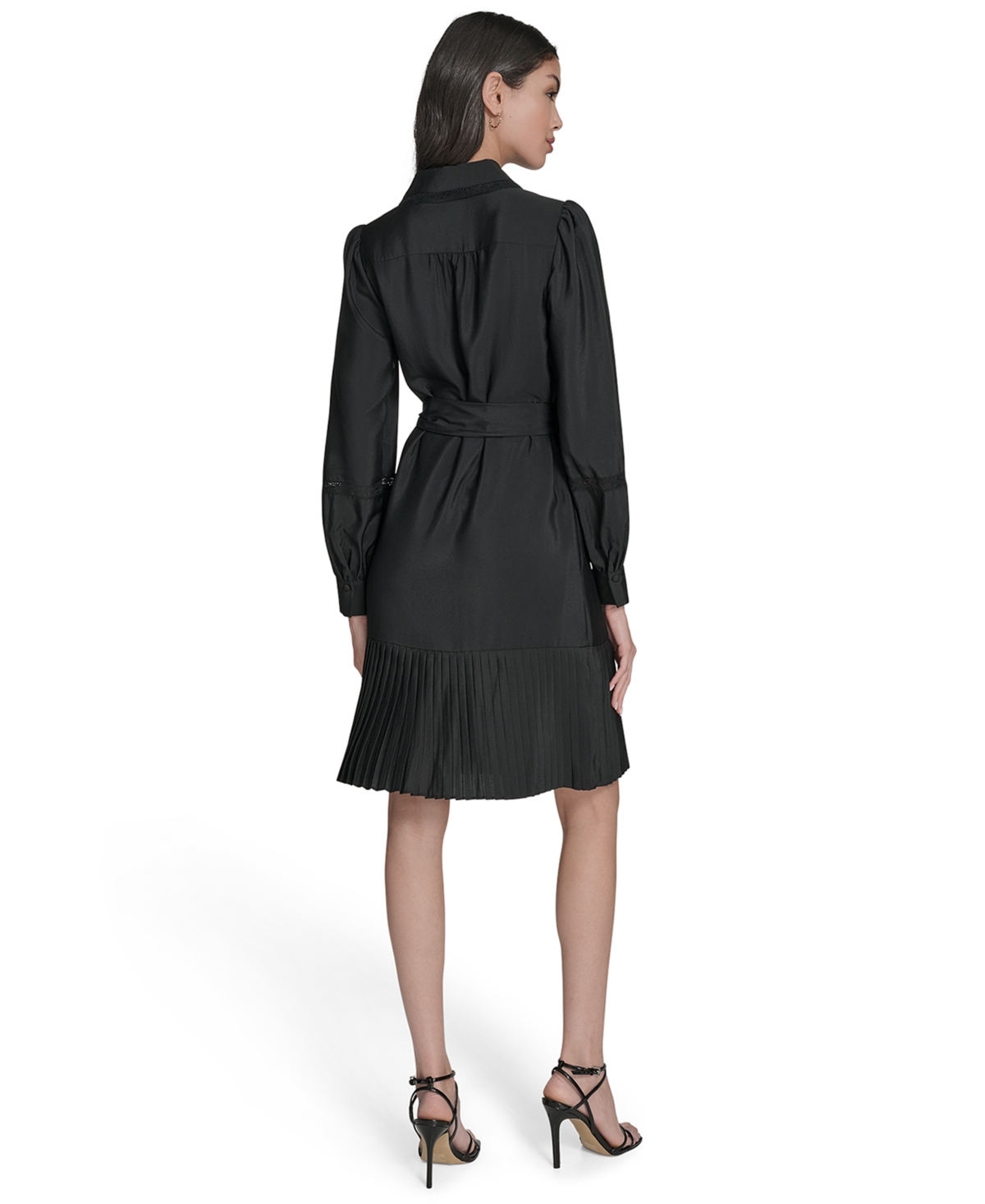 Eliza J Women's Pleated Shirt Dress In Black