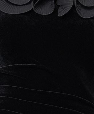 Petite Velvet Off-Shoulder Long Gown