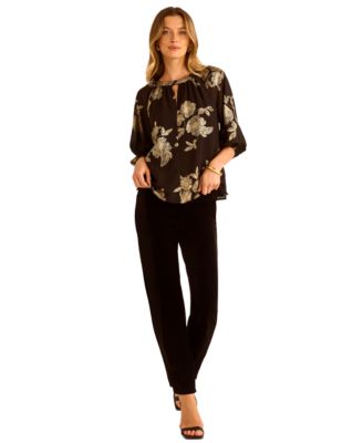 Women's Printed Puff Sleeve Top