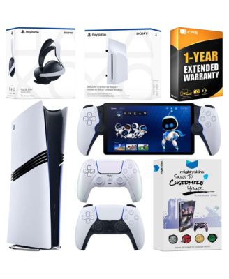 PlayStation 5 Pro 2TB of Storage Digital Bundle with Disc Drive, Extra Controller, Pulse Elite Headset, PlayStation Portal, MightySkins Voucher