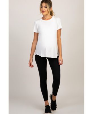 Black Solid Basic Maternity Leggings