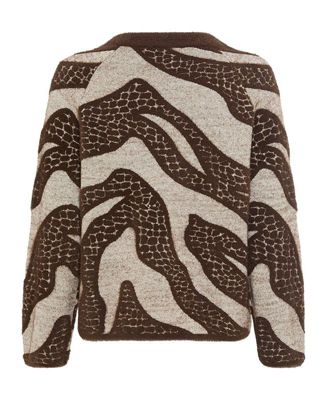 Abstract Modern Animal Feather Knit Pull-Over
