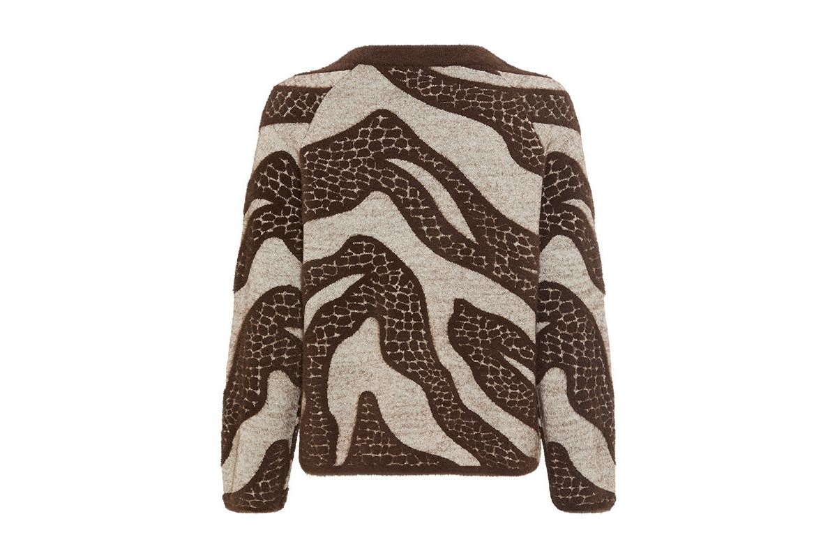Olsen Abstract Modern Animal Feather Knit Pull-Over
