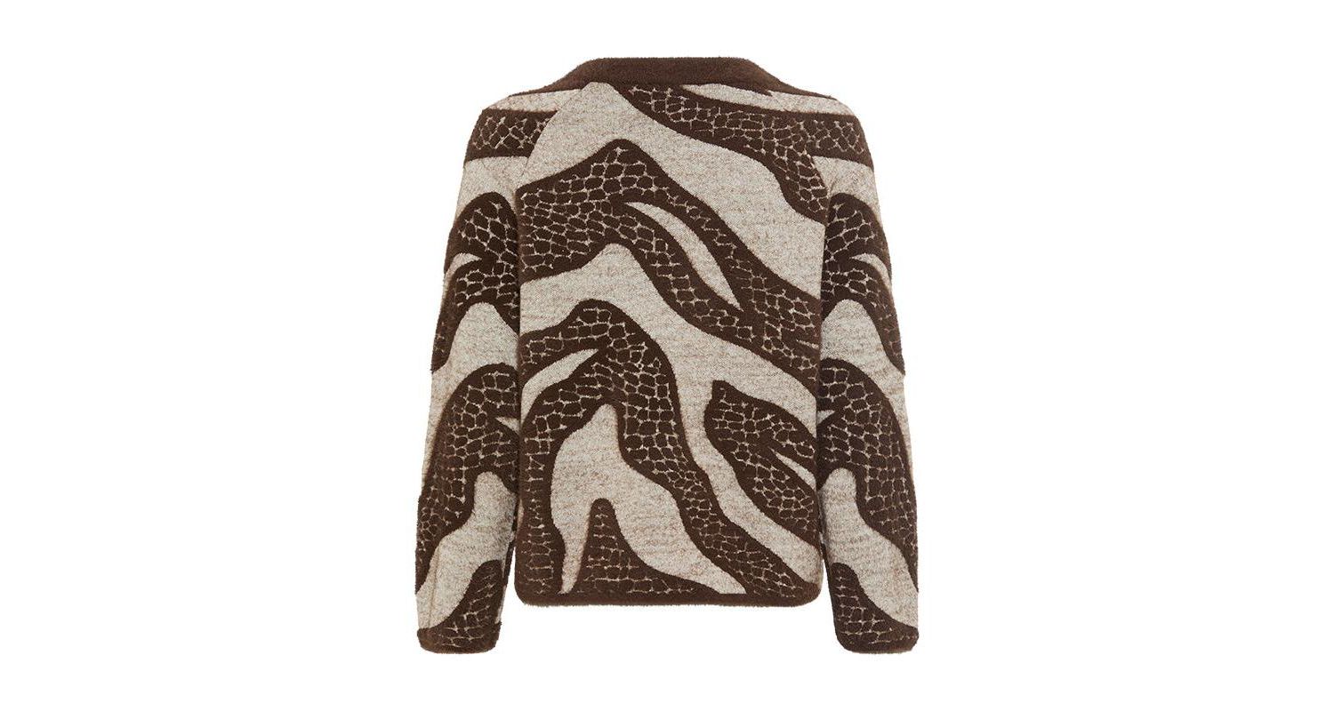 Abstract Modern Animal Feather Knit Pull-Over