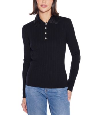 Women's Black Label Beaded Collar Sweater