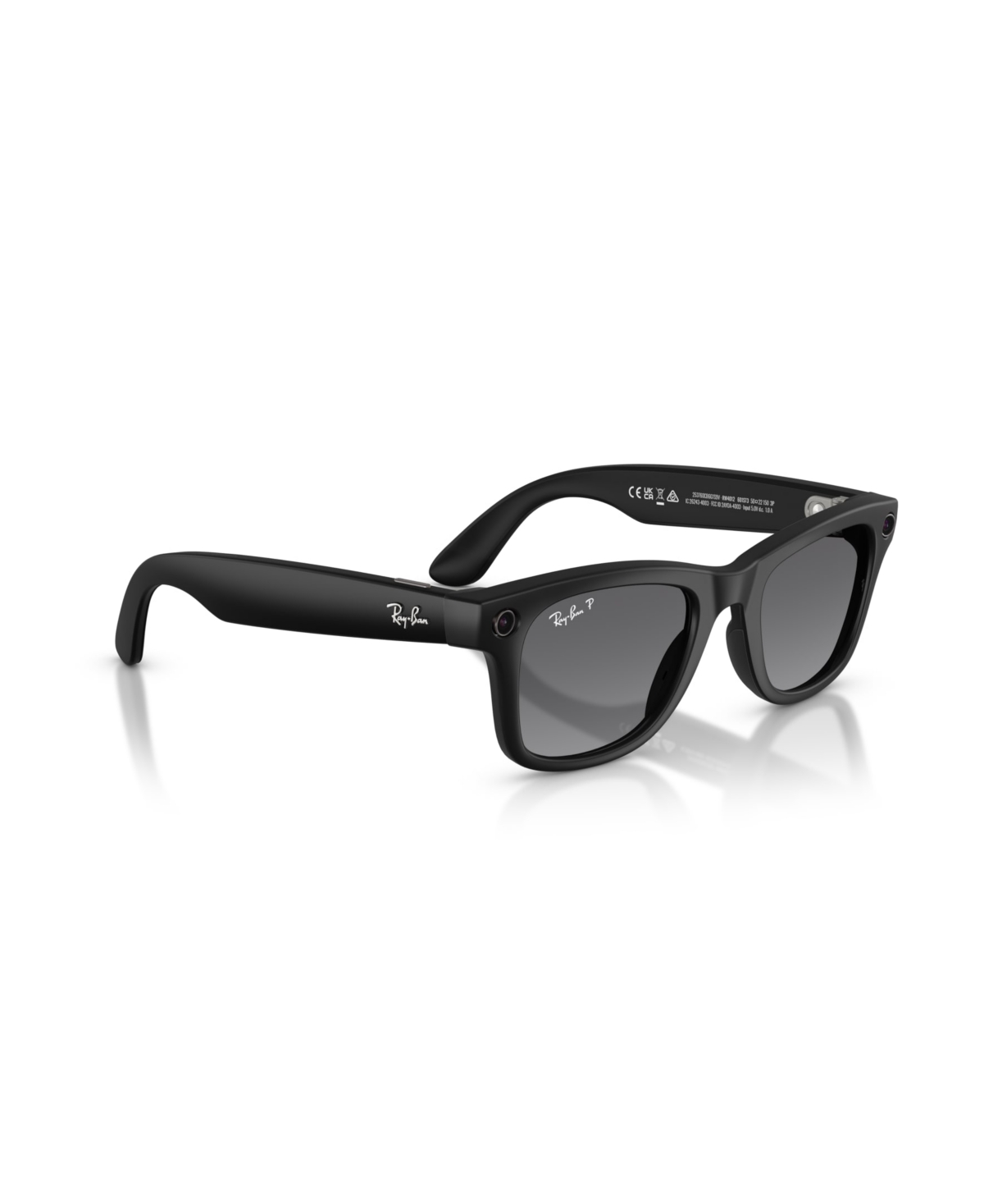 Ray Ban Unisex Ai Meta Gen2 Polarized Wayfarer Sunglasses, Rw4012 In Black