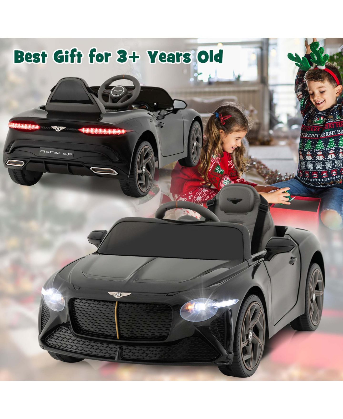 Детская игрушка Costway 12V Licensed Bentley Bacalar Kids Electric Ride-on Car with Remote, цвет: Чёрный — фото 2