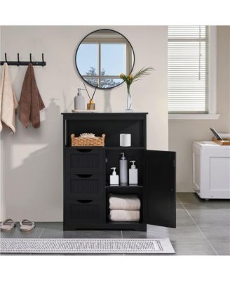 H Bathroom Floor Cabinet wirh 1 Door and 3 Drawers