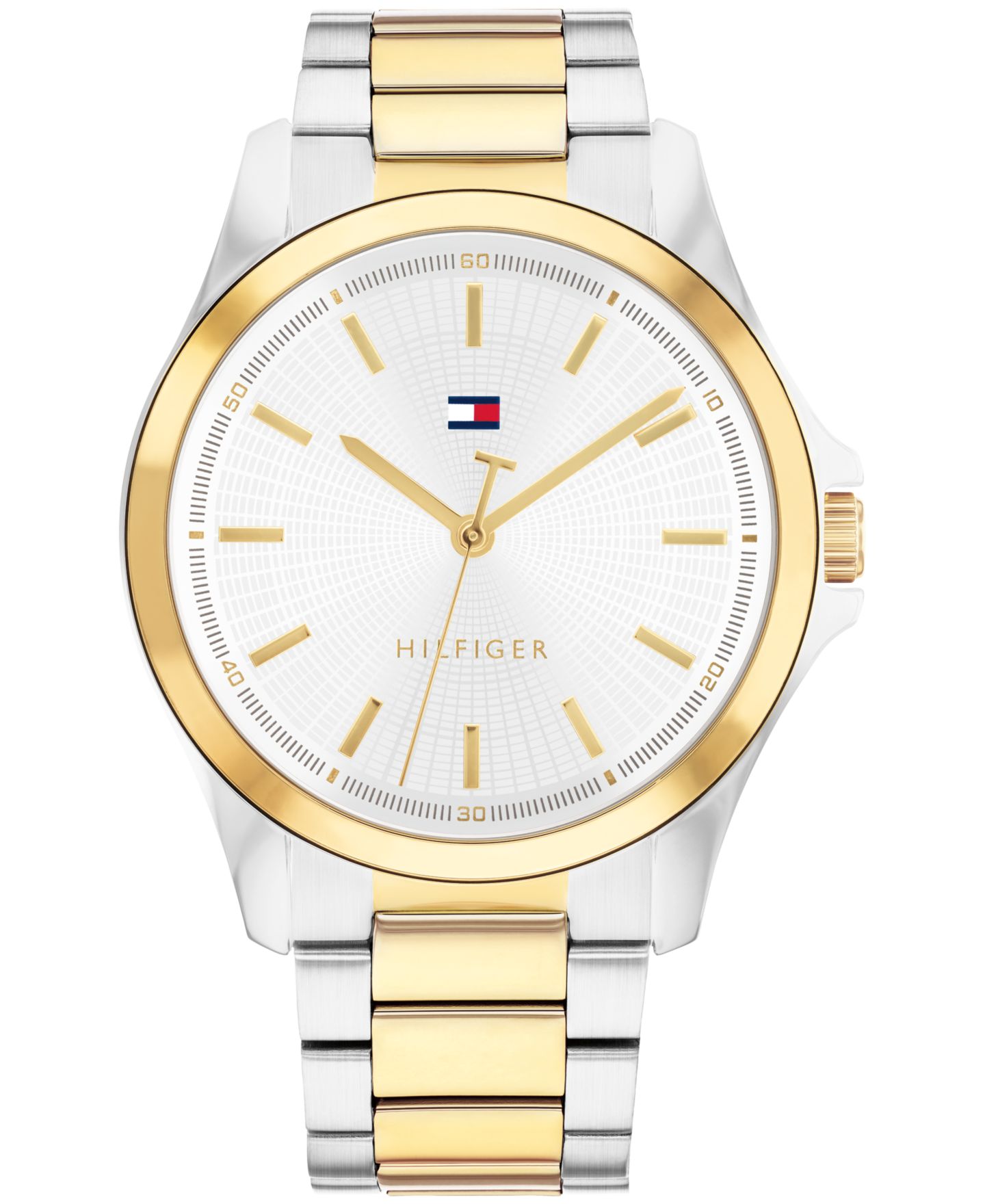 Мужские часы Tommy Hilfiger Quartz Two-Tone Stainless Steel Bracelet Watch 42mm — фото 1