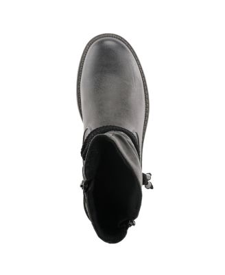 Kathie Water-Resistant Mid Boots with Faux Fur Lining and Gusset Zipper