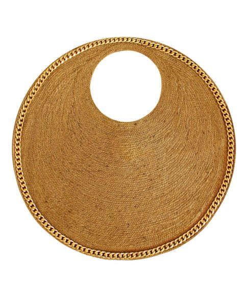 Женская сумка Brunna.co Solo Cocco Jute With Gold Chain, цвет: Золотой коричневый