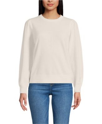 Women's Cashmere Puff Sleeve Crew Neck Sweater