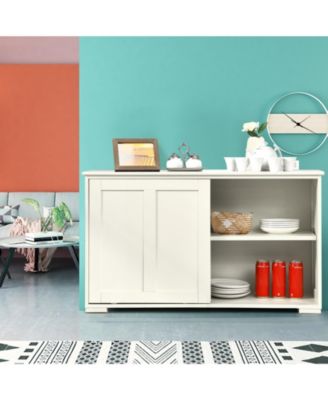 Kitchen Storage Cupboard Cabinet with Sliding Door