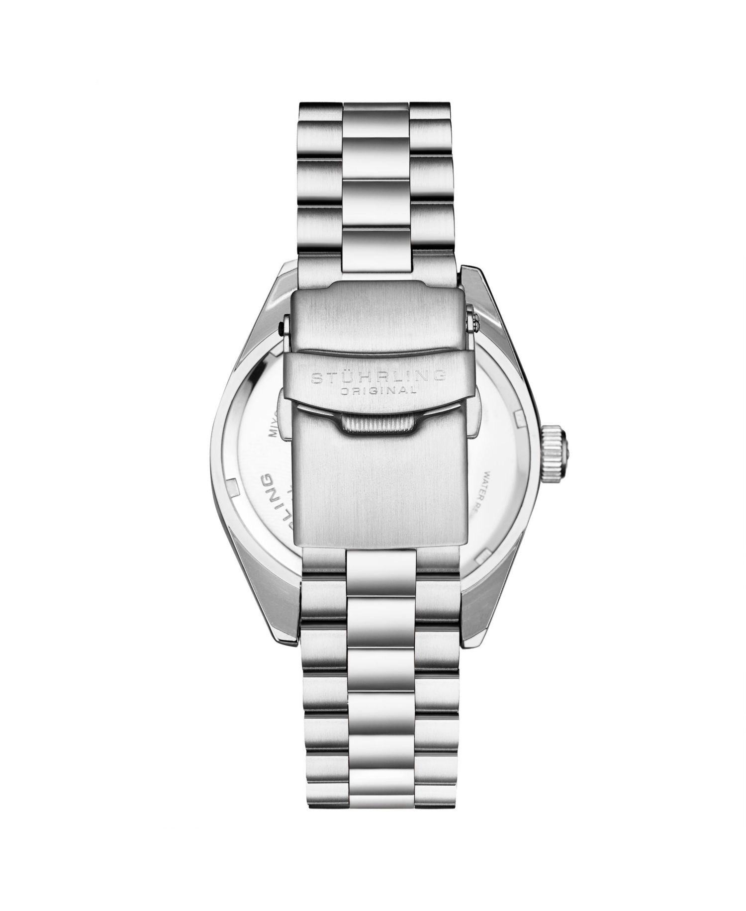 Statesman 4070 Men s Watch – Stainless Steel Bracelet, Black Dial, Day-Date Quartz, 42mm Fluted Bezel